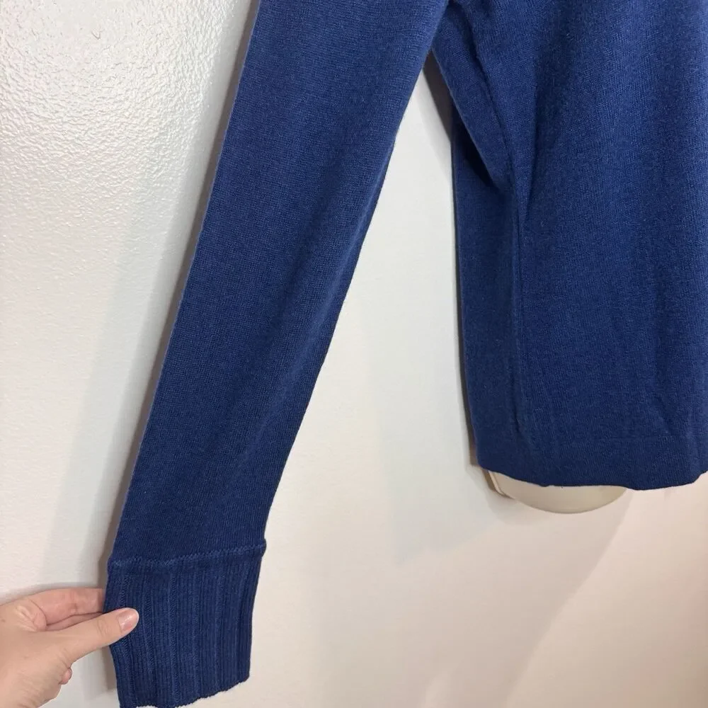 NWT Kinross 100% Cashmere Sweater L Turtleneck $311 Teal Blue Soft Knit Ribbed